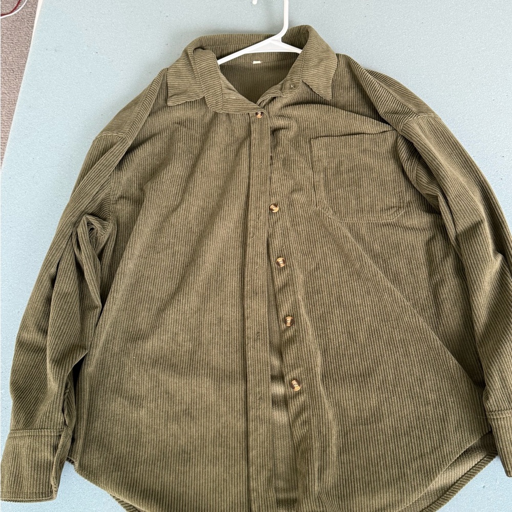 Olive Green Womens Corduroy Jacket